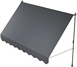 Juskys Klemmmarkise Kapstadt 300x120 cm - Höhenverstellbar & UV-beständig - Balkon & Terrasse - Wetterfest & Sichtschutz - Terrassenüberdachung Grau