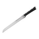 Tefal Ice Force K23204 Brotmesser 20 cm, Handschutz, Langlebiges Brotschneidemesser, Korrosionsschutz, Made in Germany Edelstahl, Schwarz