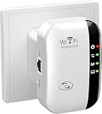 WiFi Extender Booster, WLAN Repeater WLAN Verstärker WiFi Extender bis zu 5000sq.ft Mit Repeater/AP Modus, Long Range Amplifier mit Ethernet Port zu Allen WLAN Geräten, 1-Key Setup, Access Point