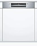 Bosch SMI6ZCS00E Serie 6 Smarter Geschirrspüler integriert, 60 cm breit, Besteckschublade, Made in Germany, Silence Programm besonders leise, Rackmatic höhenverstellbarer Oberkorb, Einbau