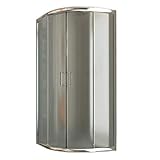 Idralite Eckeinstieg Duschkabine Runddusche 90x90 H185 Satiniert 6mm Glas Mod. Alabama