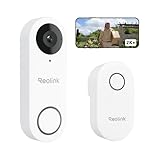 Reolink 5MP Video-Türklingel Kamera mit Chime, 3:4 Kopf-zu-Fuß-Ansicht, 180° Blick, 5/2,4GHz Wi-Fi, Personen-/Paketerkennung, Wasserdicht, Smart-Alarme, Kabelgebunden, Video Doorbell WiFi Weiß