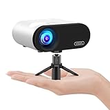 Mini Beamer WiFi Bluetooth, VISSPL 15000L Beamer Klein mit Stativ unterstützt Full HD 1080P, 50% Zoom, ±15° Trapezkorrektur, Mini Projektor Kompatibel mit HDMI, USB, AV, iOS, Android, PC, TV-Stick