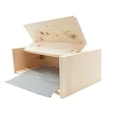 4betterdays.com NATURlich leben! Zirben Brotkasten/Brotdose aus 100% Zirbenholz inkl. Bienenwachstuch - mit herausnehmbarem Zirbenholz-Gitter - Maße: 45 x 16 x 25 cm - Handgemacht in Österreich