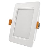 EMOS LED Panel 9 W, quadratische 900 lm Deckenleuchte, Einbauleuchte 12 x 12 cm, Neutralweiß 4000 K, inkl. LED-Treiber, extra flach, Einbautiefe 2,6 cm, Weiß