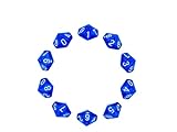 Deolven Würfel D10, 10 Pcs Transparent Blau Polyhedral Dice, 10 Seitige Klar Würfel für DND MTG RPG Dungeons und Dragons Party