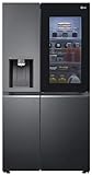 LG Electronics GSXV90MCAE Side-by-Side mit InstaView Door-in-Door® | EIS-, Crushed Ice- und Wasserspender | 635 Liter Kapazität | Energieeffizienzklasse E | Festwasseranschluss | Matt Black Steel