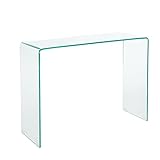 Invicta Interior Extravaganter Glas Konsolentisch FANTOME 100cm transparent Schreibtisch Ganzglastisch