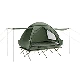 SoBuy Feldbett mit Zelt 2 Personen 7in1 Wurfzelt mit...