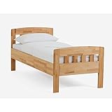 DICO Massivholz Einzelbett Komfortbett Seniorenbett 420.00, Kernbuche geölt, Größe 100x220 cm