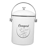 STOBAZA Küchen Komposteimer aus Recycelbarem mit Deckel Großer Geruchsversiegelter Küchenabfalleimer Eleganter Arbeitsplatten Behälter für Bioabfall und Nachhaltige Küchenrecyclinglösung