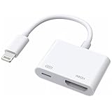 FUHAYA HDMI Adapter für iPhone, [Apple MFi Zertifizierung] HDMI Digital AV Adapter Lightning 1080P Video Audio Sync Screen Converter mit Lightning Ladeanschluss, Kompatibel mit HDTV/Monitor/Projector