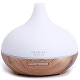 ASAKUKI 300ml Aroma Diffuser für Duftöle, Premium Ultraschall Luftbefeuchter Aromatherapie Öle Diffusor mit 7 farbigem LED Licht, BPA Free Schlafzimmer, Büro, Spa