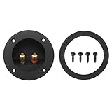 QUARKZMAN 2,4-Zoll-Runde Lautsprecherbox-Terminalbecher, 2-Wege-Subwoofer-Steckeranschluss Doppelte Bindungspfosten Federbelastete Buchse für Autoradio-Lautsprecherkabel-Sub-Boxen