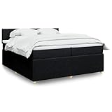 Owoxanthellate Boxspringbett mit Matratze Schwarz 200x200 cm Modernes LED Polsterbett Gästebett Komplettset für Schlafzimmer