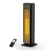 aeco EcoHeat Boost Heizlüfter mit Fernbedienung, 2000W LED ECO-Modus, Energiesparend 24 Std. Timer, 4 Modus leise Keramik Thermostat 58CM Heizung 75° Oszillation Überhitzungs-Kippschutz Lüfterfunktion