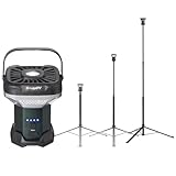 BougeRV 4500LM einziehbare Campinglampe, 8000mAh Campinglicht aufladbar, 2,3M Arbeitsbeleuchtung, Campinglaterne für overlanding, RV, Camping, Baustelle, Garage, Schwarz