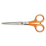 Fiskars Mehrzweckschere, Länge: 17 cm, Für Rechts- und Linkshänder, Rostfreie Stahl-Klinge/Kunststoff-Griffe, Orange, Classic, 1005150
