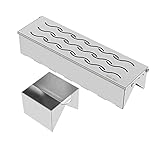 Onlyfire Smoker Box, Räucherbox mit Trog, VV-Form Smokebox, Räucherbox Gasgrill für Kohlegrill, Holzkohlegrills & Kugelgrill, Räuchern Zubehör, 30 x 7,5 x 6 cm