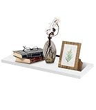 1-layer Wandregal, Wandregal Weiß, Schweberegal 40 x 15 x 1.5 cm, Weiß Wand Regal, Schwebendes Regal, Modern Einfach Wandboard, Regal Wand Geeignet für Schlafzimmer, Küchen, Büros, Wohnzimmer usw