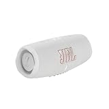 JBL Charge 5 – Wasserdichter tragbarer Bluetooth-Lautsprecher (IP67) mit USB-Ladeausgang, 20 Stunden Akkulaufzeit, Partyboost (weiß)
