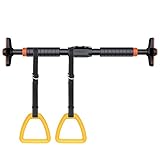 Klimmzugstange für den Türrahmen, Klimmzugstange für den Innenbereich mit Ringener, verstellbare Klimmzugstange, an der Wand montierte Klimmzugstange für zu Hause, Fitnessgeräte für zu Hause