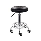 Loobiiny Rollhocker Sattelhocker Rollhocker 360° drehbar Hocker Friseurhocker Arbeitshocker Bürohocker Praxishocker Drehhocker höhenverstellbar Schwarz