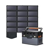 ALLPOWERS S1500 Solargenerator mit 100W Monokristalline Solarpanel, 4 * 230V 1500W AC Steckdose 1092WH Tragbare Powerstation, mobile Stromversorgung für Wohnmobil Outdoor Heimwerken Camping