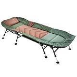 MK-Angelsport ' 8 Bein Karpfenliege bis 150kg belastbar - Angelliege Bedchair Gartenliege Liege Modell 2024 Fischerliege