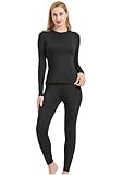 UNIQUEBELLA Damen Thermo-unterwäsche Set, Thermoshirt Langarm, Skiunterwäsche Damen Winter Funktionsunterwäsche Set, Winter Thermo Base Layer für Alltag für Skifahren Wandern Joggen Sport