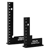 Vaskula 2 Stück Schlosserwinkel Set 90° Anschlagwinkel Metall mit Messskala(cm) Haarwinkel Größe 100 x 70mm und 150 x 100mm Anreißwinkel für Präzise Arbeiten Im Metallbau und Werkstatt