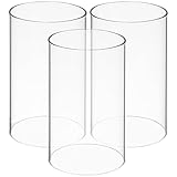 HOMSFOU 3 Stücke Glaszylinder Windlichtgläser mundgeblasen Glas Kerzenhalter Teelichtgläser Ersatz Zylinder Teelichthalter Kerzenständer Ohne Boden für Zuhause Wohnzimmer Hochzeit Tischdeko