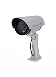 UNITEC Dummy-Kamera, simuliert echte Überwachungskamera mit blinkender LED, horizontal und vertikal verstellbar, Schtzart IP 44, inklusive Batterien, Schrauben und Dübeln zur Montage