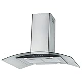 NEG Insel-Dunstabzugshaube NEG38-AT2 Abluft und Umluft, 90cm, 830 m³/h, Edelstahl, 2 Power-Stufen, Nachlauffunktion