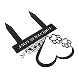 TOYANDONA Gedenktafel für Haustiere Tiergrabsteine ​​aus Metall Hundegedämmerung Grabeinsätze - Haustier- Gedenktafel Pfahl Pet Memorial Plaque Gedenkpfahl Schwarz