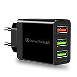 USB ladegerät netzteil stecker schnellladegerät Adapter,3Ports ladegerät mehrfach Mobile Phone Mains Chargers QC 3.0 High-Speed ladeadapter für Phone