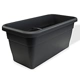 MePla Blumentrog - länglicher Blumentopf - wetterfestes Pflanzgefäß - UV-beständiger Blumenkübel - Pflanzentopf - Pflanzen-Trog - 100x44 cm - Anthrazit