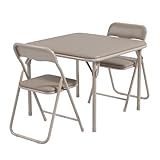 GarveeLife 3-teiliges Set aus Tisch und Stühlen für Kinder, Tisch und Stühle für Aktivitäten für Jungen und Mädchen, mit weichem Kissen aus PU zum Essen, Lesen und Spielen, Beige