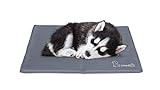 pecute Kühlmatte Hunde Katzen(65 * 50cm), Kuhlmatte für Hund und Katze mit Ungiftiges Gel,Selbstkühlende Kissen, Kühl Hundedecke, Kaltgelpad für Katzen und Hunde, Grau M