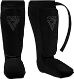 RDX Schienbeinschoner Kickboxen, Schienbeinschützer Thaiboxen Kampfsport Muay Thai MMA Spannschützer, Schienbeinschutz Polster Shin Guard Sparring, Herren Damen Fußschutz Kick Boxing Ausrüstung