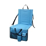 Nilnyvda Klappbarer Stadionstuhl mit gepolsterter Sitzmatte, breit, leicht, for Camping(Light Blue)