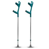 Ossenberg - Klassiker mit Druckknopf & Ergo Softgriff - Unterarmgehstütze - 140 kg - Türkis - 2 Stk.