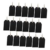 SEWOART 32 Stück Holz Tafel Etiketten 5X8cm Wiederverwendbar Löschbar Hängeanhänger Selbstgemacht Flaschenetiketten Zubehör für Hochzeit Party Tischdekoration