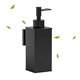 BVL Seifenspender Schwarz Wandmontage, 240ml Seifenspender Eckig, Wasserfester Metall Seifenspender