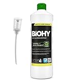 BIOHY KFZ Autoshampoo (1l Flasche) + Dosierer | Bio Autoreiniger schützt Lack vor Schmutz von Außen | biologisch abbaubares Reinigungsmittel | für Hochdruckreiniger geeignet | kraftvolles Konzentrat