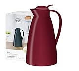 alfi ECO 1,0l, ruby red, Isolierkanne mit hygienischem Hartglaseinsatz aus Kunststoff, Drehverschluss mit bequemer Drucktaste, Ausgießen mit einer Hand, ideal als Kaffeekanne, Teekanne, BPA-frei