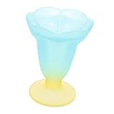 DEARMAMY Vintage Frostglas Dessertbecher aus Hochwertigem Glas Farbverlauf Hellblau Stabile Pudding Eisschalen für Zuhause und Gastronomie Langlebig und Kreativ Gestaltet