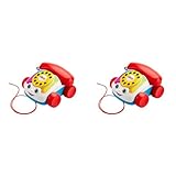 Fisher-Price FGW66 - Plappertelefon Motorikspielzeug mit Geräuschen, Babyspielzeug ab 12 Monaten, Mehrfarbig (Packung mit 2)