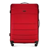 WITTCHEN Großer Koffer Trolley Koffer Reisekoffer aus ABS Hartschalen Trolley 4 Rollen Kombinationsschloss Rot 56-3A-653-35