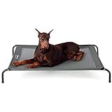 BEDSURE Hundeliege outdoor Grosse Hunde - Hundeliege grau in und outdoor Garten, für draußen camping erhöhtes Hundebett, Größe in L 124x90 cm, höhe in 20 cm